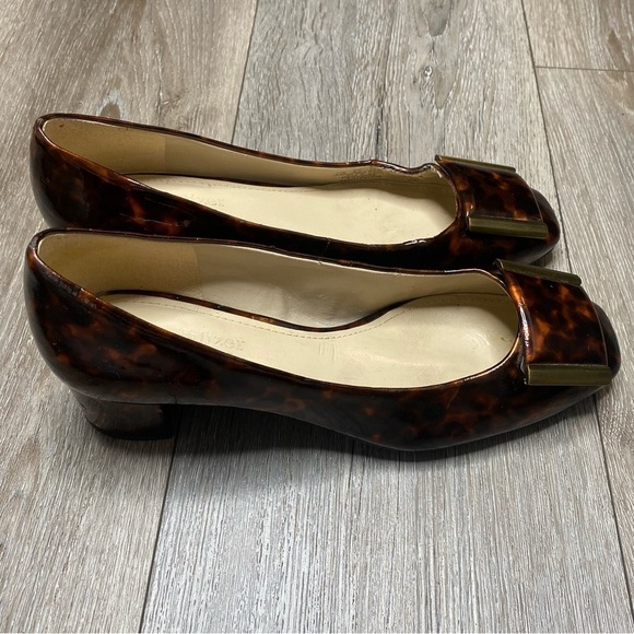 Naturalizer Shoes - Naturalizer N5 Comfort Brown Tortoise Shell Buckle Frankee Patent Heel Size 5.5